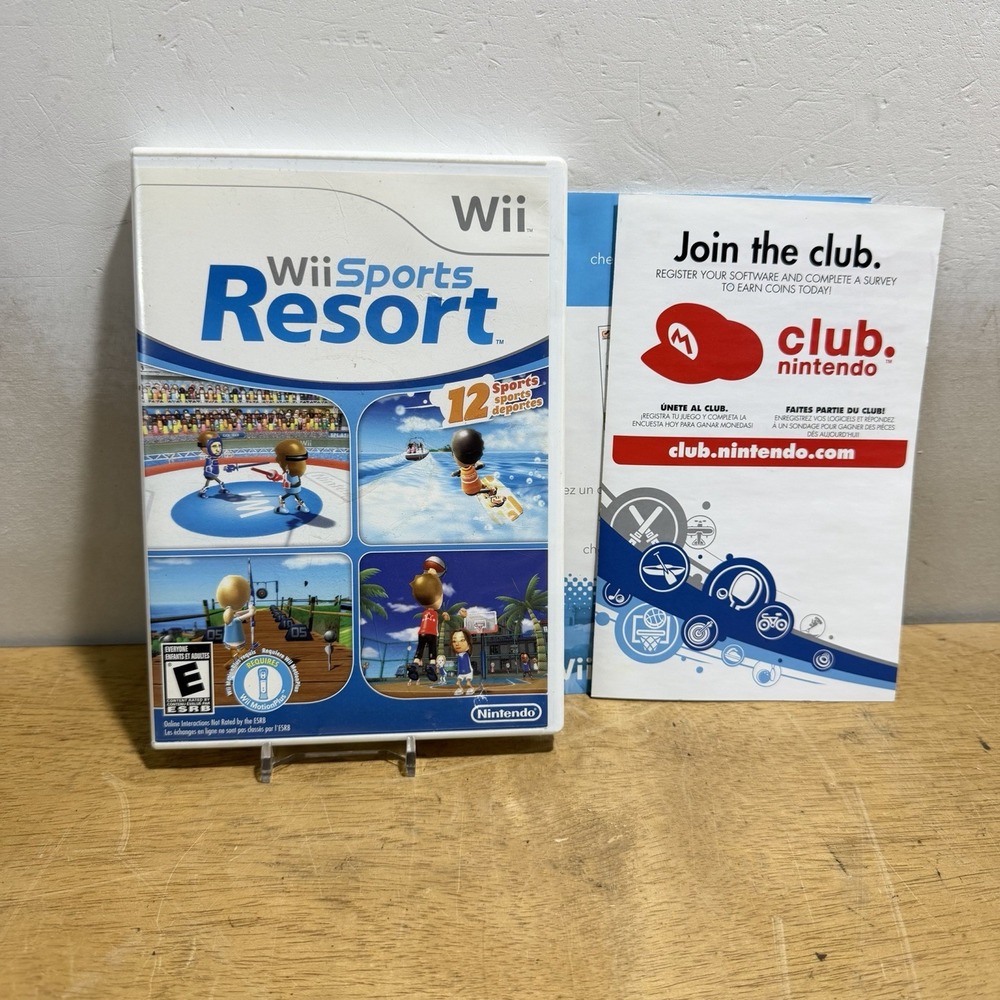 Wii Sports Resort (Nintendo Wii, 2009) CIB Complete w/ Manual + Insert Tested